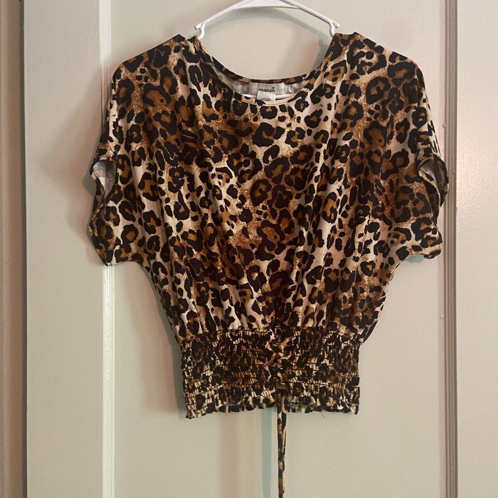 Leopard crop with tie - Picture 1 of 4